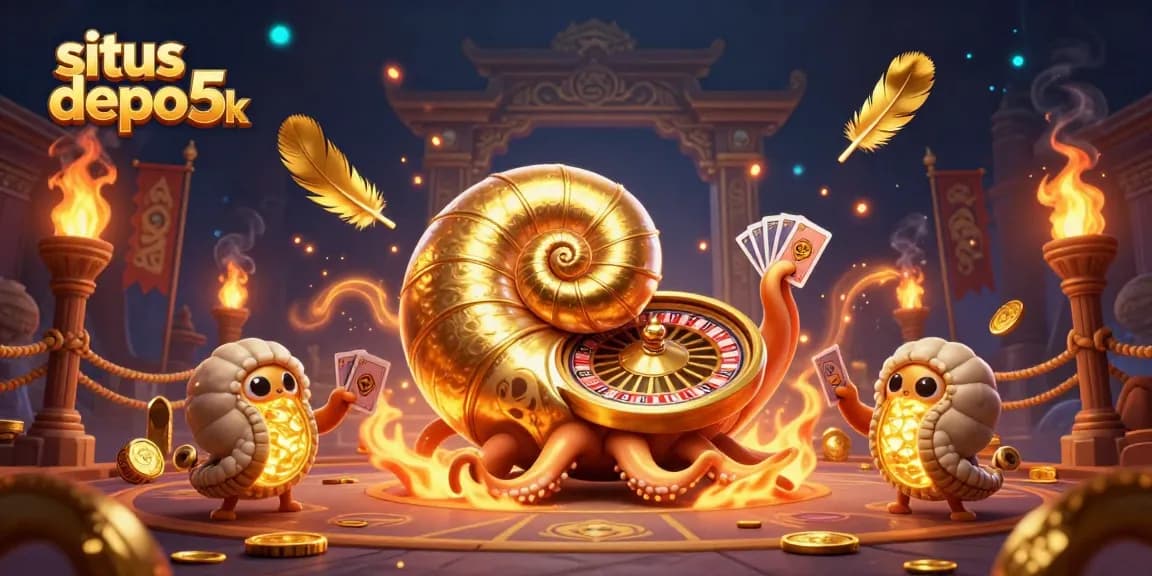 Win big at situs depo 5k with an exciting 3D casino-themed illustration.