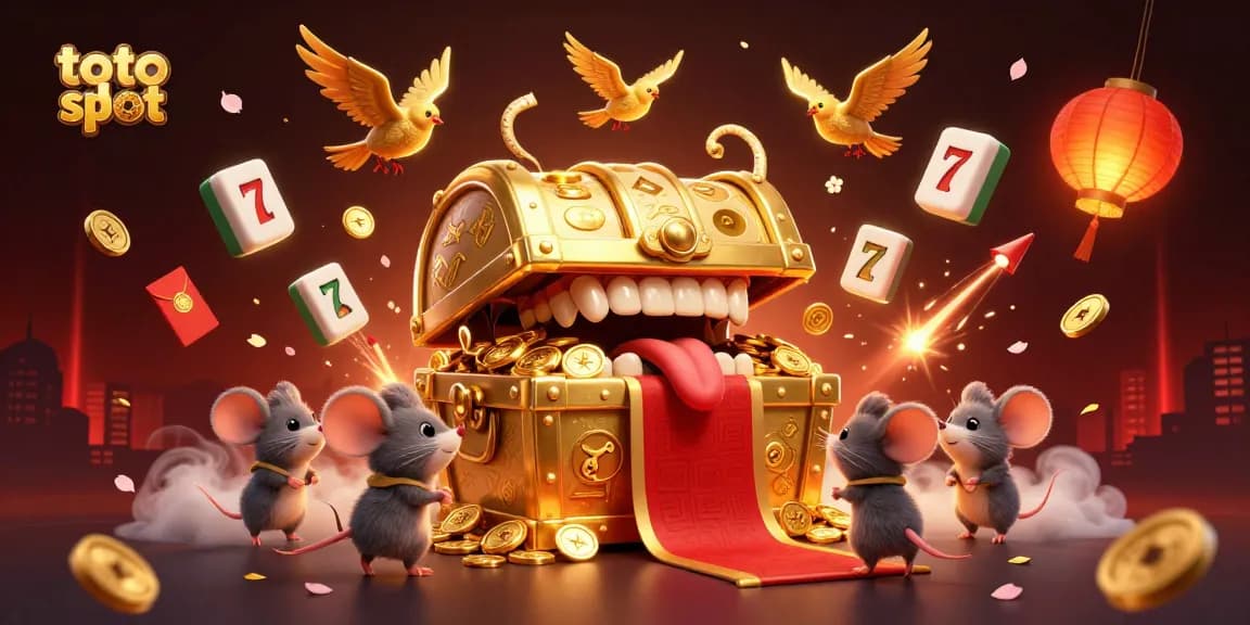 Engage in thrilling gameplay with toto slot, featuring a vibrant scene of a treasure chest and vibrant slot elements.