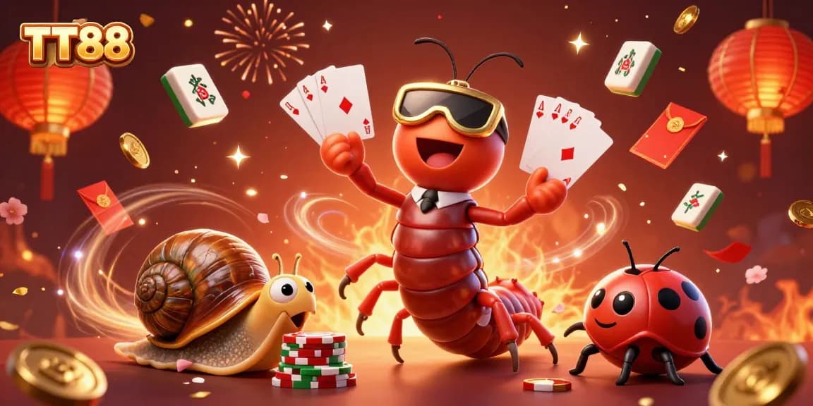 Experience the thrill of TT88 as a cartoon dealer and high-roller engage at a vibrant casino.