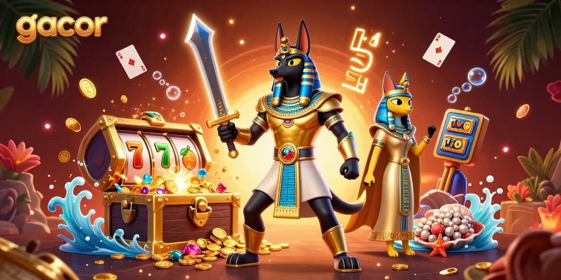Spin the gacor slots as Anubis and Bastet come alive with vibrant treasures!
