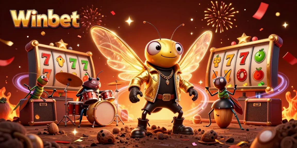 Experience the excitement of Winbet with a vibrant illustration showcasing a lively casino scene.