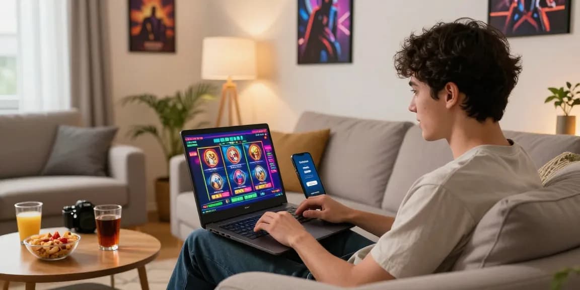 Engaging gaming scene showing deposit pulsa tanpa potongan experience at home.
