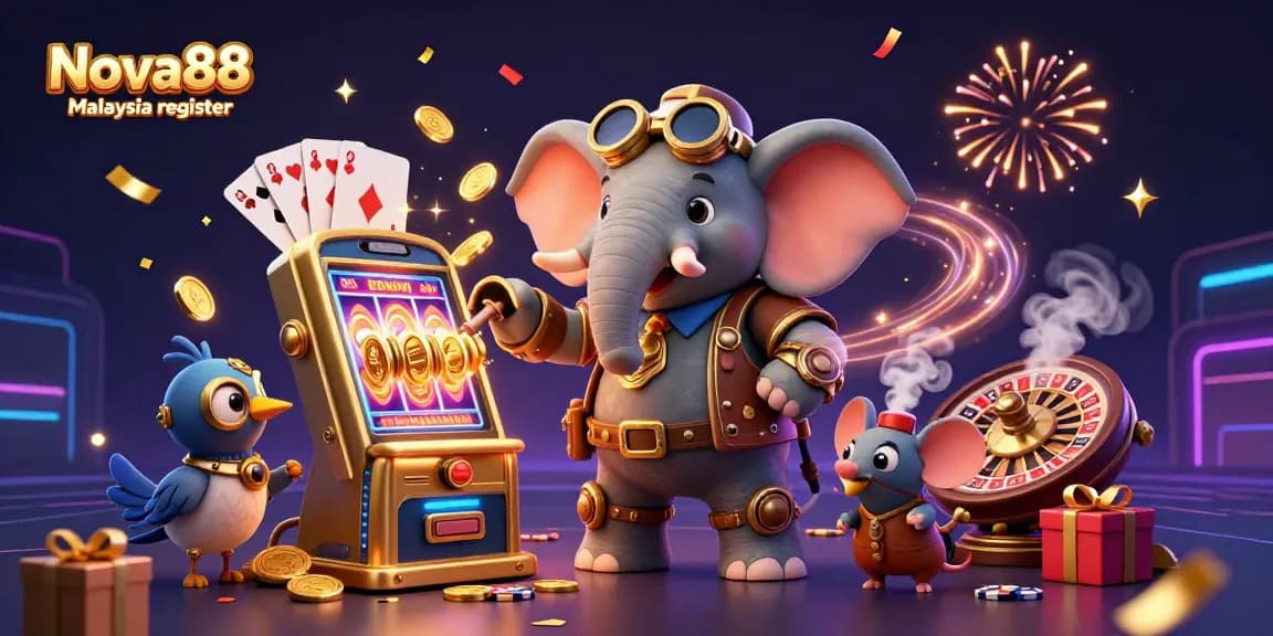 Join the adventure at Nova88 Malaysia register with steampunk characters and exciting casino games!