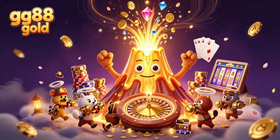 Win big at gg88 gold with vibrant animated treasures from a lucky volcano.