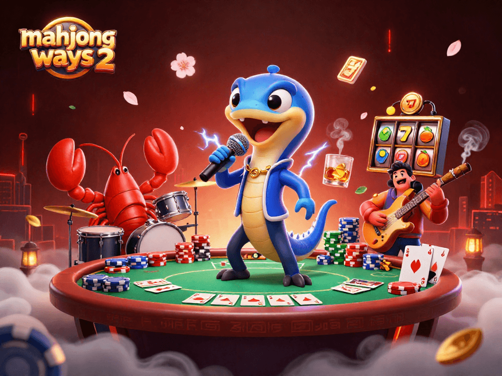 Engage with mahjong ways 2 strategies amidst vibrant casino-themed 3D illustration featuring lively characters.
