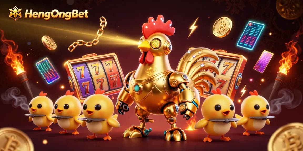 Engage with HengOngBet's vibrant slot games featuring advanced characters in a dynamic 3D scene.