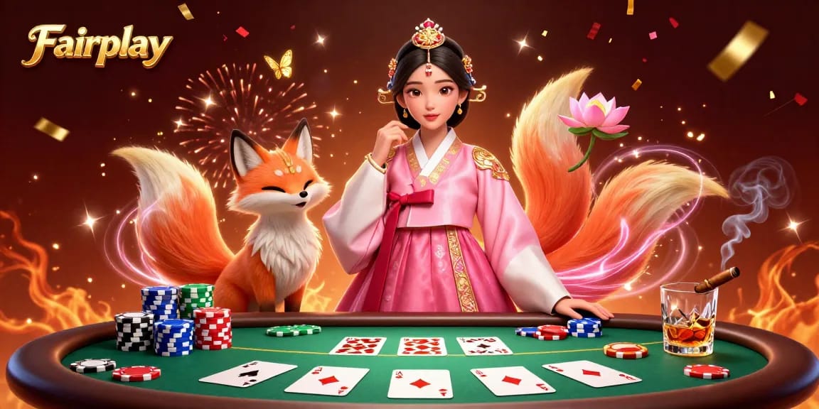 Experience Fairplay at its finest with a vibrant casino scene featuring poker and fantasy elements.