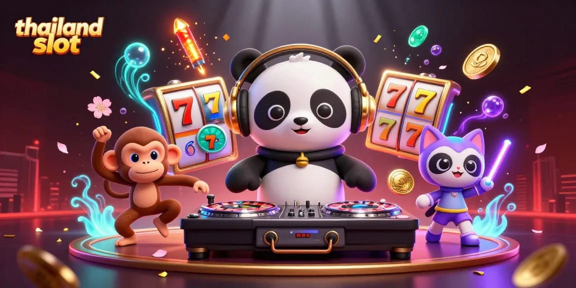 Experience thrilling wins at thailand slot with vibrant characters and festive elements in this dynamic casino scene.