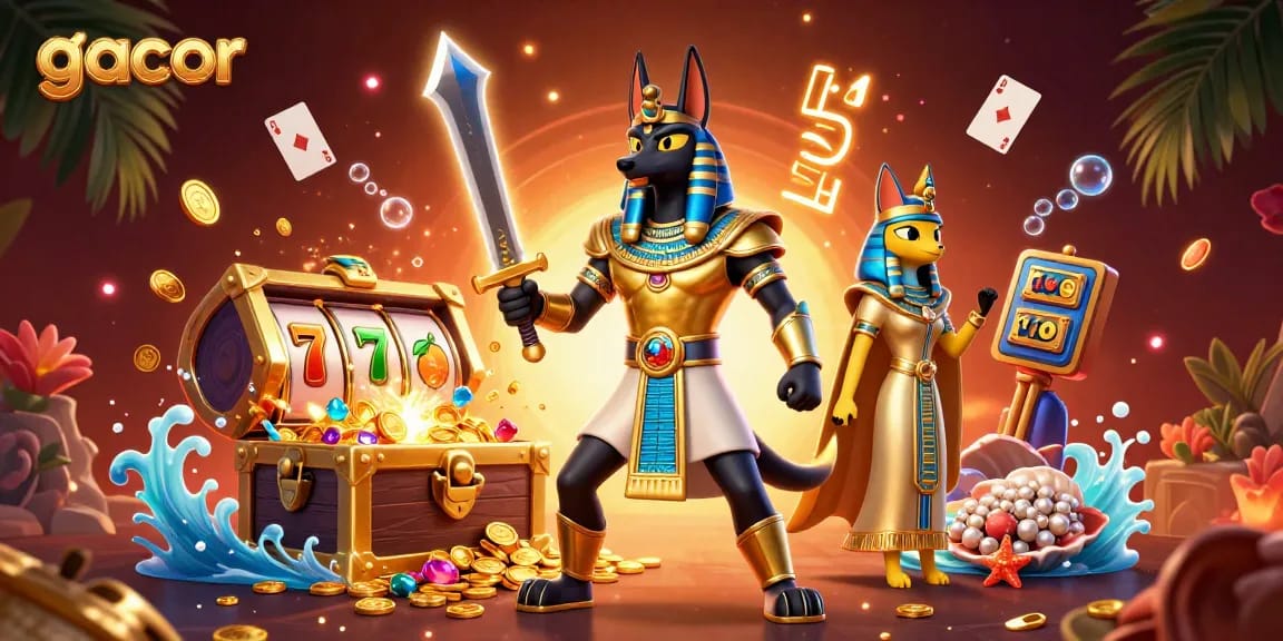 Spin the gacor slots as Anubis and Bastet come alive with vibrant treasures!