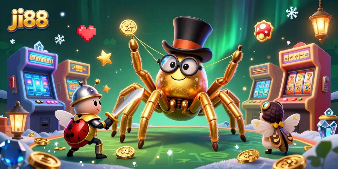 Engage in thrilling ji88 gameplay with vibrant characters and casino elements in a dynamic scene.