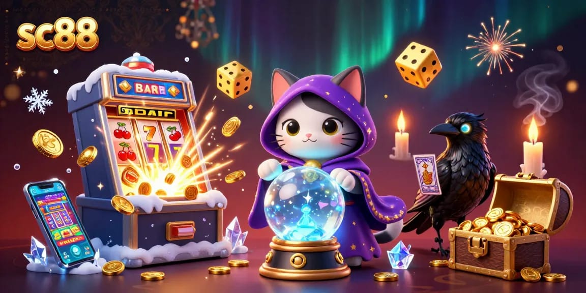 Join sc88's thrilling adventure as the fortune teller cat and raven reveal winning strategies amid a jackpot explosion.