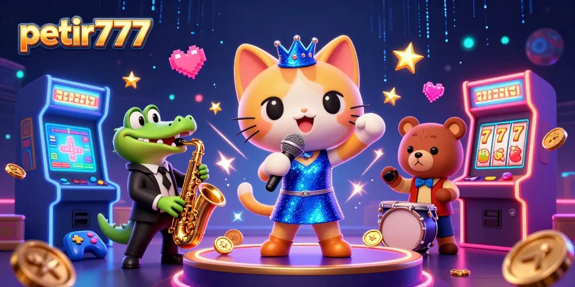 Experience winning moments at petir777 with vibrant casino-themed 3D characters in an exciting gaming atmosphere.