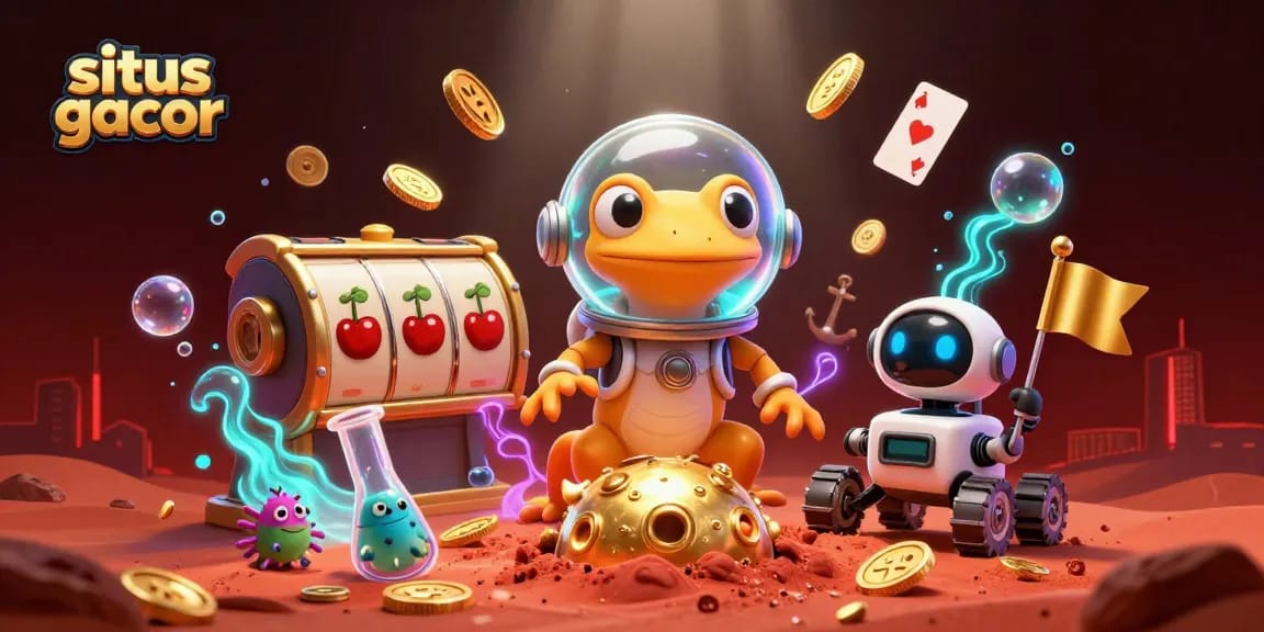 Experience gameplay excitement with situs gacor as a Martian gecko uncovers hidden treasures in a cosmic casino.