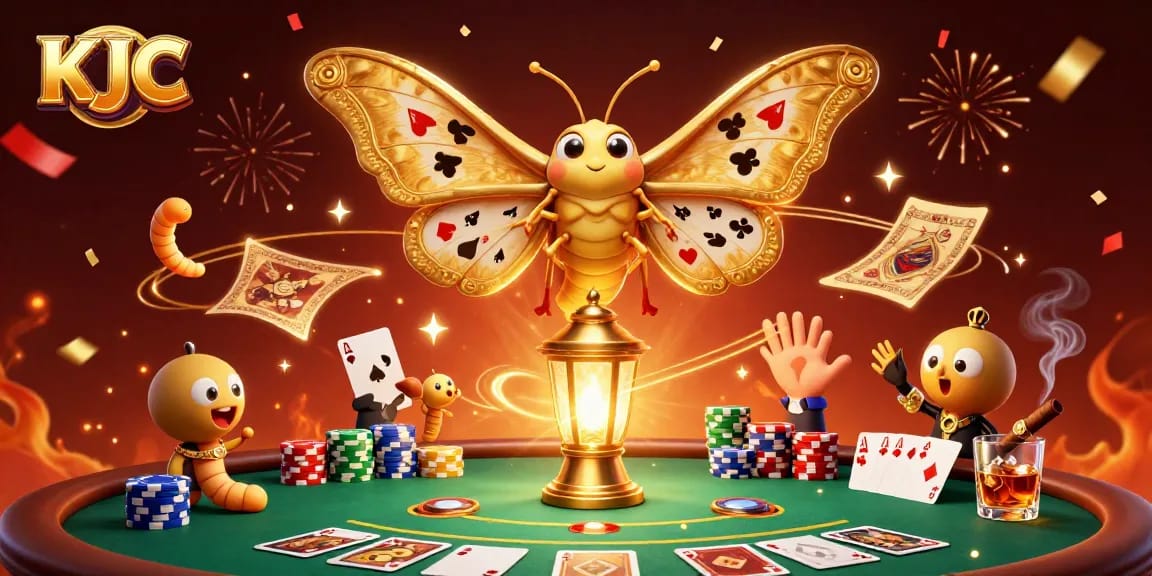 KJC brings excitement to the casino experience with vibrant card suits and poker elements