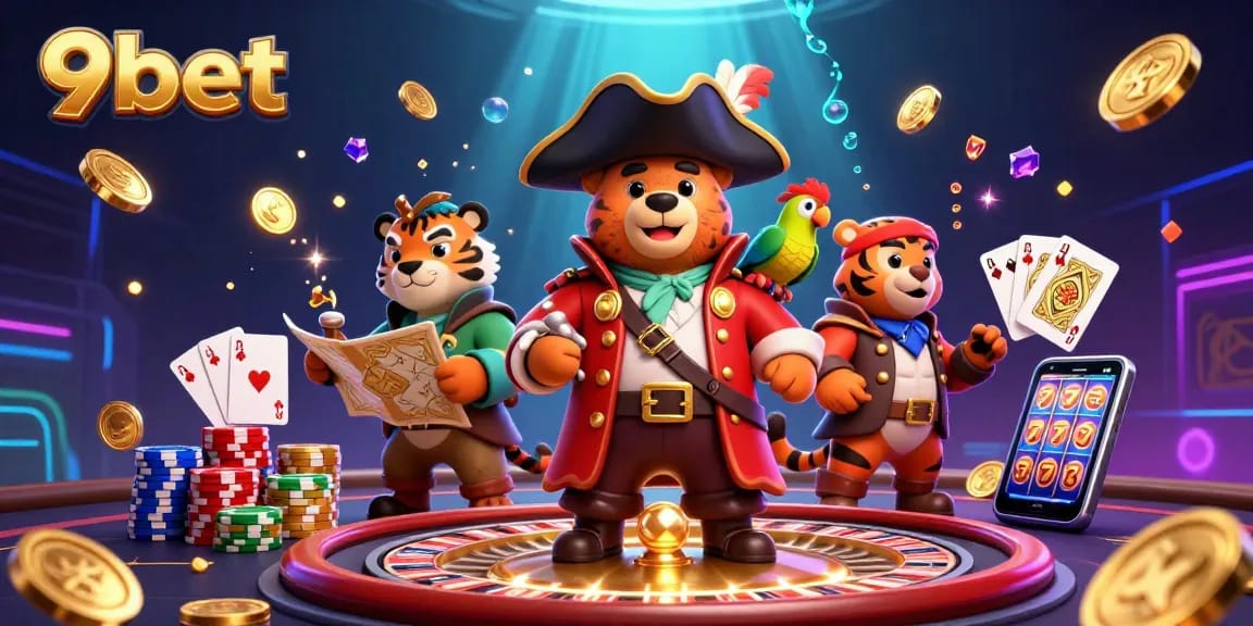 Spin the reels and chase jackpots with 9bet's vibrant gaming scene featuring treasure and excitement