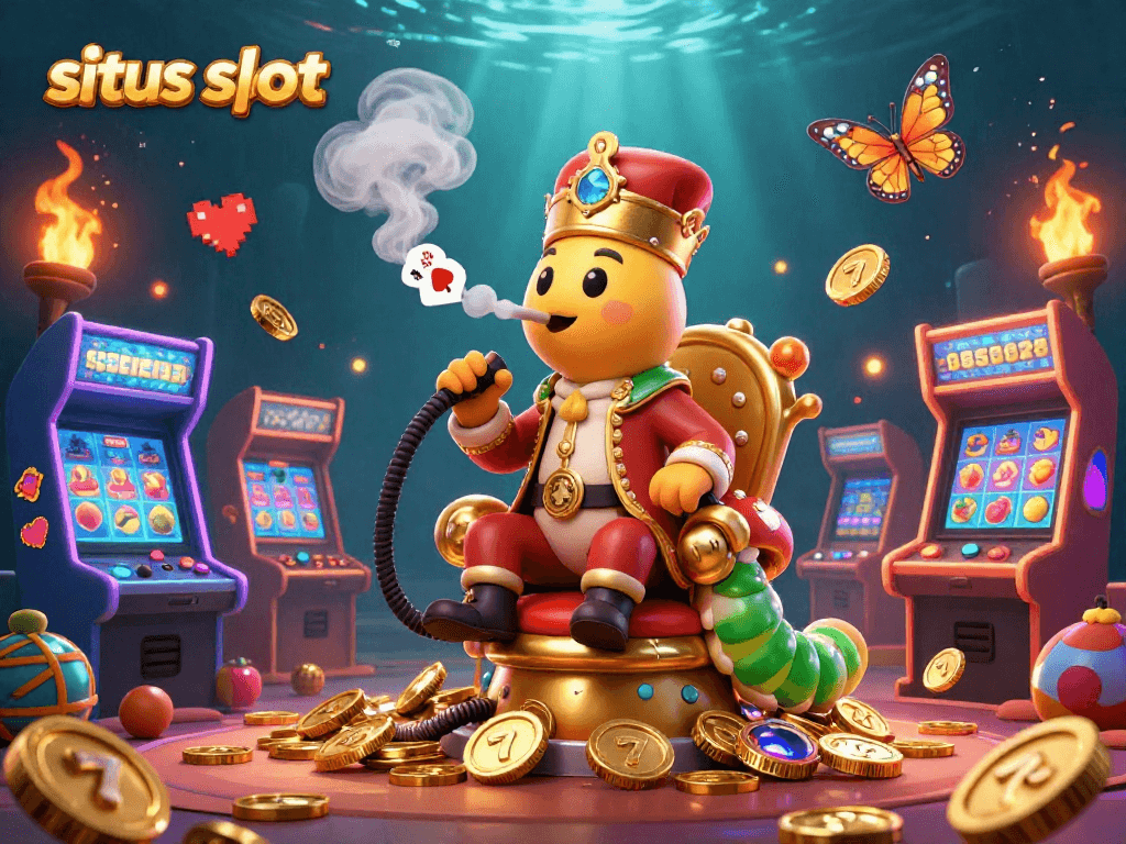 Situs slot illustration featuring vibrant characters and casino elements creating an engaging gambling experience.