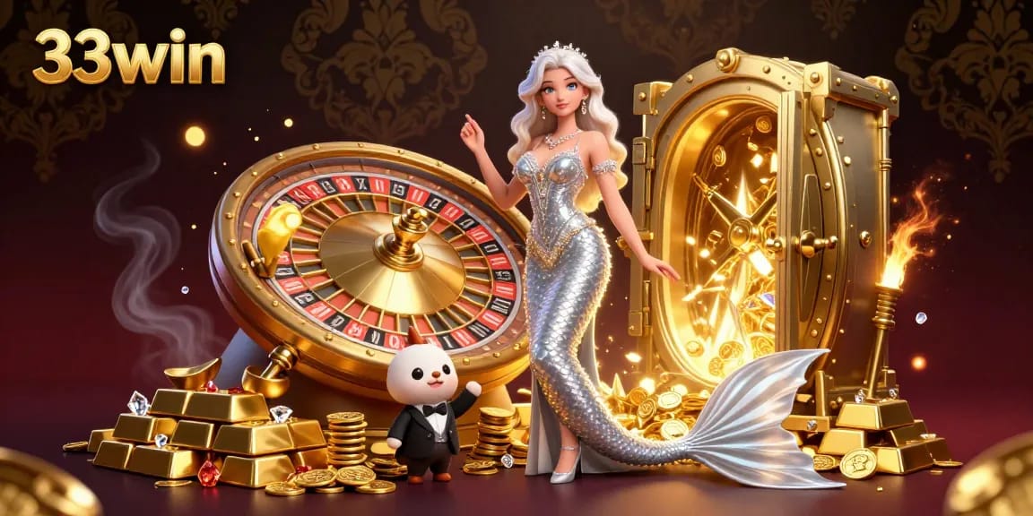 Experience thrilling gameplay at 33win with vibrant graphics and a stunning roulette wheel.