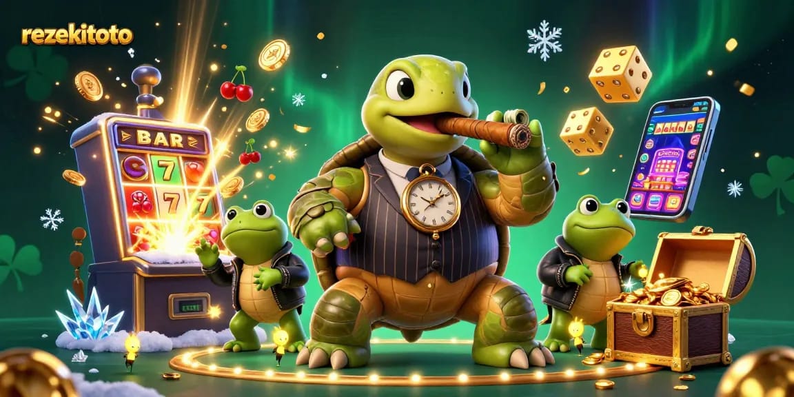 Experience rezekitoto lottery thrills with a vivid 3D illustration celebrating online gaming.