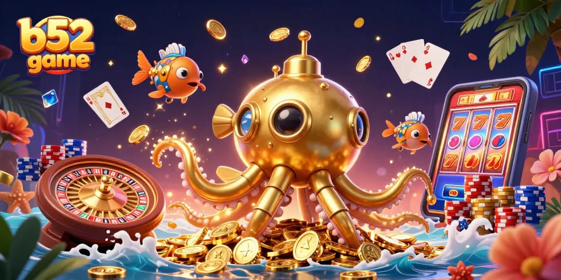 B52 game showcases thrilling casino excitement with dynamic gambling action amidst golden treasures.