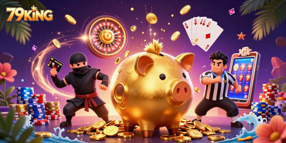 Experience exhilarating gaming action with 79KING through dynamic scenes of casino excitement.