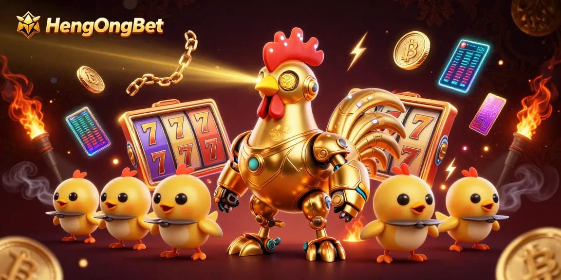 Engage with HengOngBet's vibrant slot games featuring advanced characters in a dynamic 3D scene.