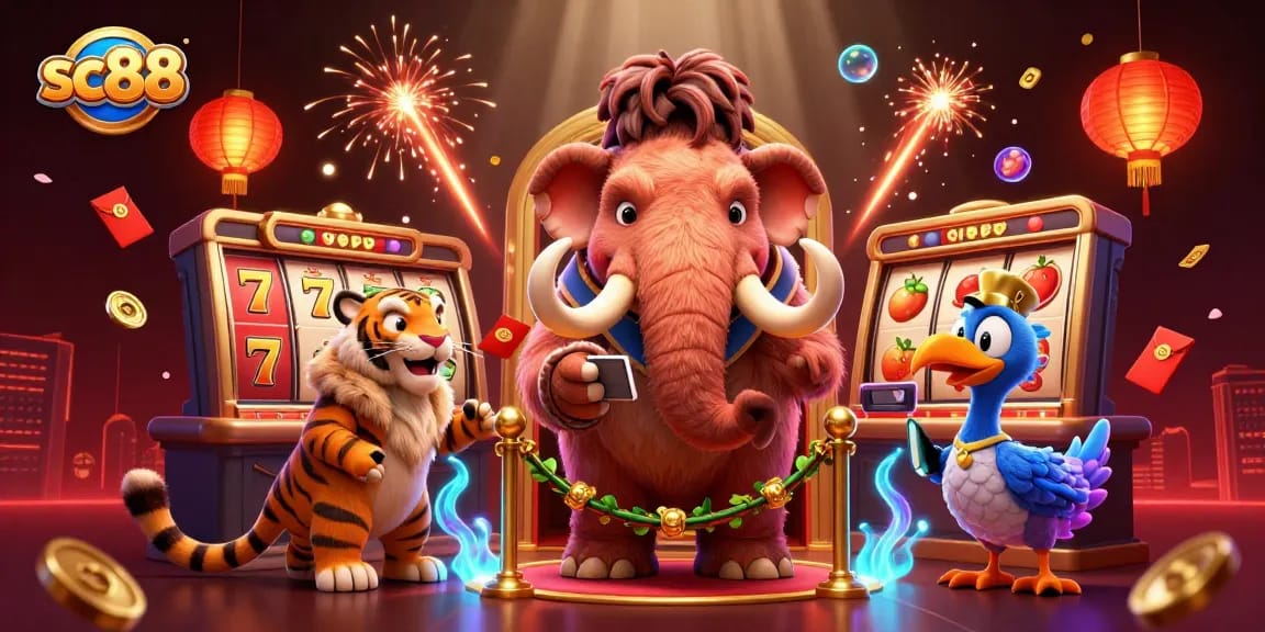 Engage with the thrilling action at sc88 as a woolly mammoth bouncer checks IDs at the casino entrance.
