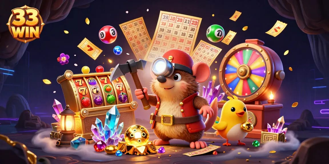 Engaging scene showcasing the excitement of 33 WIN casino adventures with animated game elements.