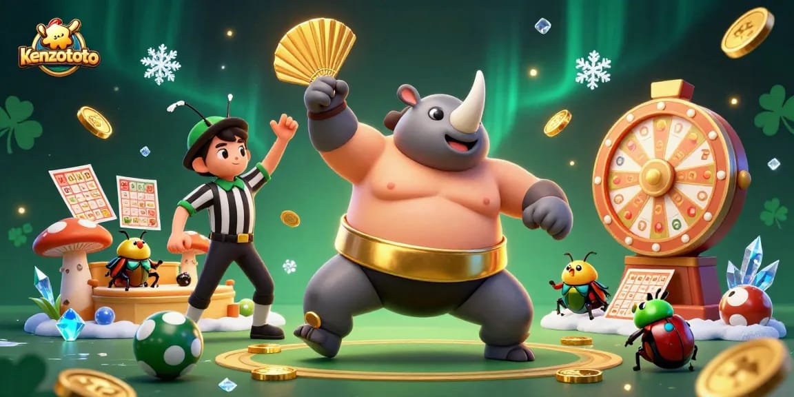 Win big with kenzototo on the vibrant lottery and bingo digital illustration.