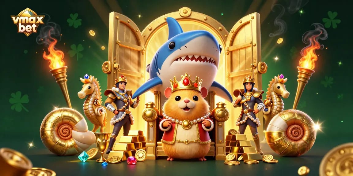 Experience the thrill of vmax bet with vibrant characters in a rich casino adventure illustration.