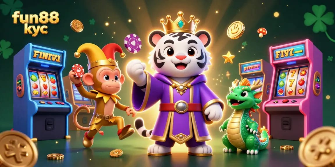 Chơi cá cược tại Fun88 KYC với hình ảnh sôi động, nhân vật và trò chơi hấp dẫn.
