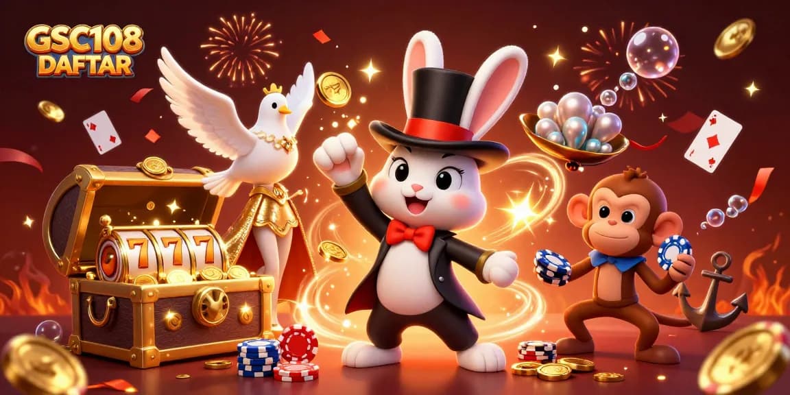 Engage with winning opportunities at GSC108 DAFTAR through dazzling casino elements and vibrant characters.