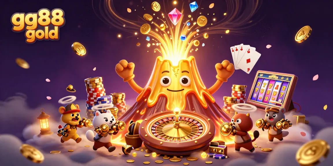 Win big at gg88 gold with vibrant animated treasures from a lucky volcano.