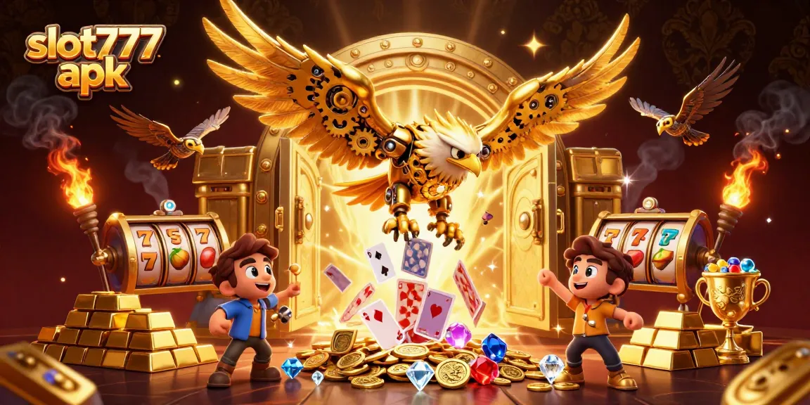 Engage with slot777 apk and explore dynamic winning scenes with an eagle amidst thrilling casino elements.