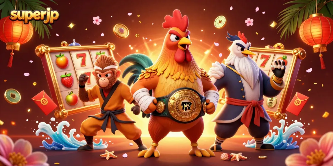 Bet on superjp as the fearless rooster, Shaolin monkey, and crane master battle for jackpots.