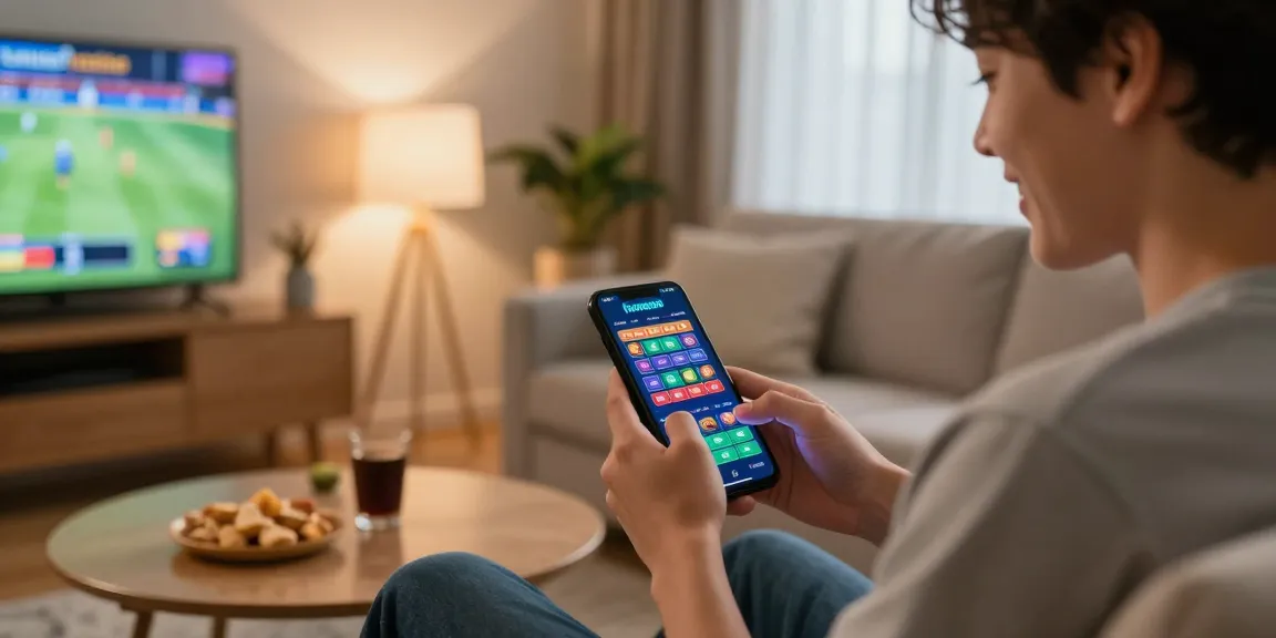 Discover the fun88casino mobile app in a cozy home setting, with gaming excitement and live sports on display.