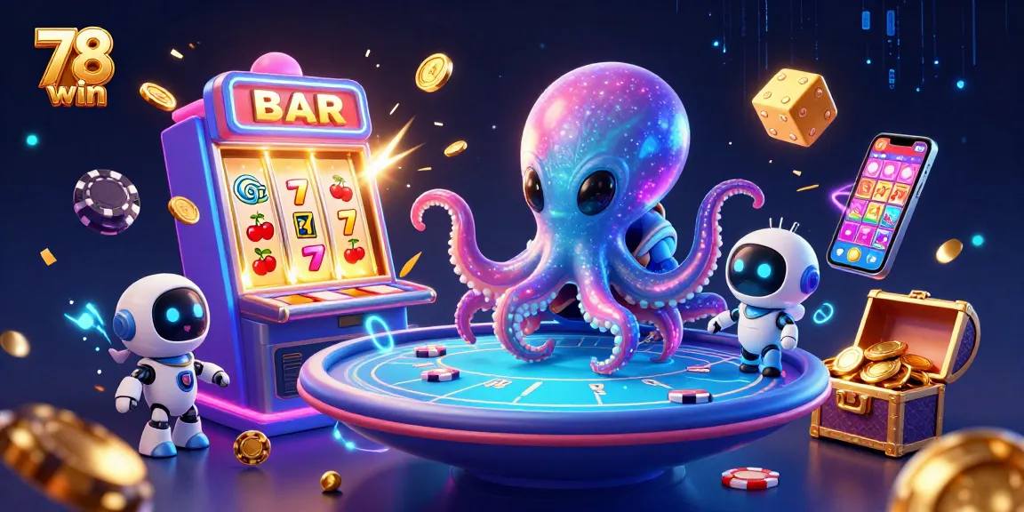 Experience thrilling gaming at 78 win with a vibrant casino scene featuring an alien octopus.