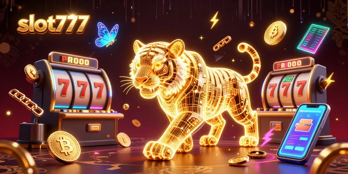 Experience the thrill of slot777 with a vibrant casino scene featuring golden tiger energy and dynamic elements.