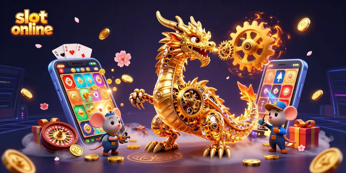 Memenangkan slot online dengan visual menarik dari mesin slot dan petunjuk keberuntungan di lingkungan magis.