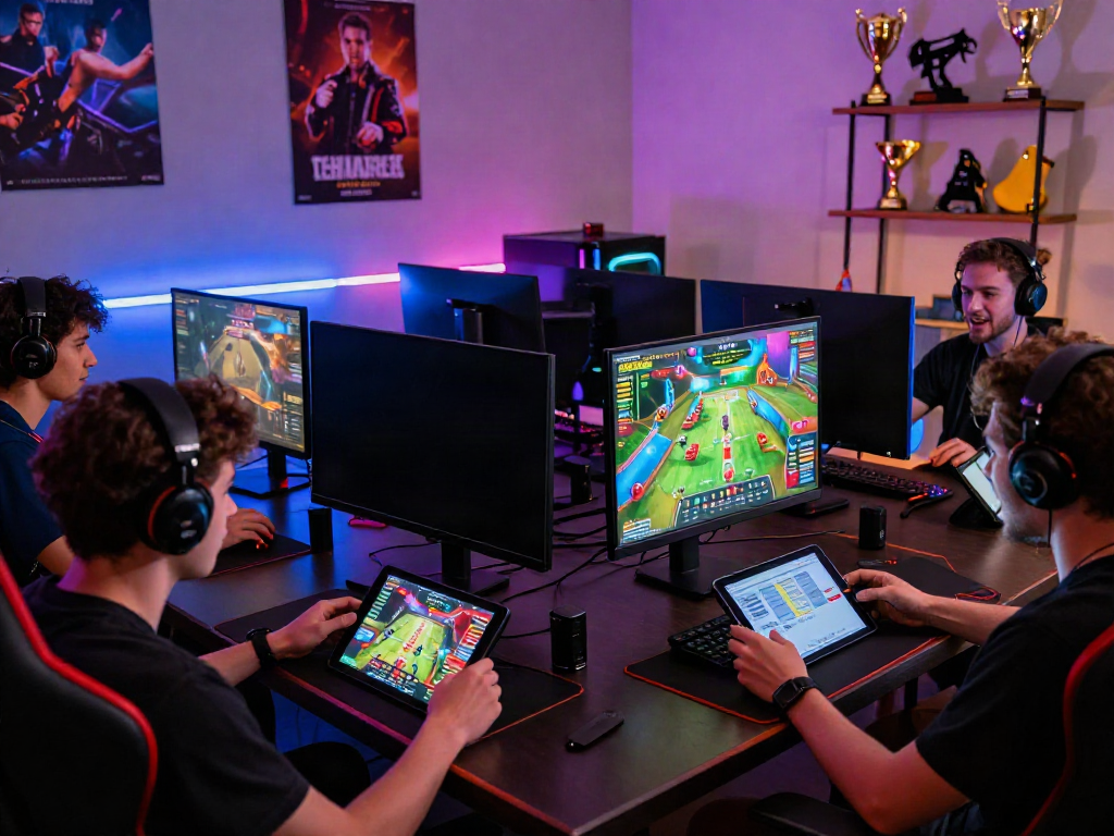 Dynamic gaming environment showcasing qqmacan players engaged in live casino games and vibrant graphics