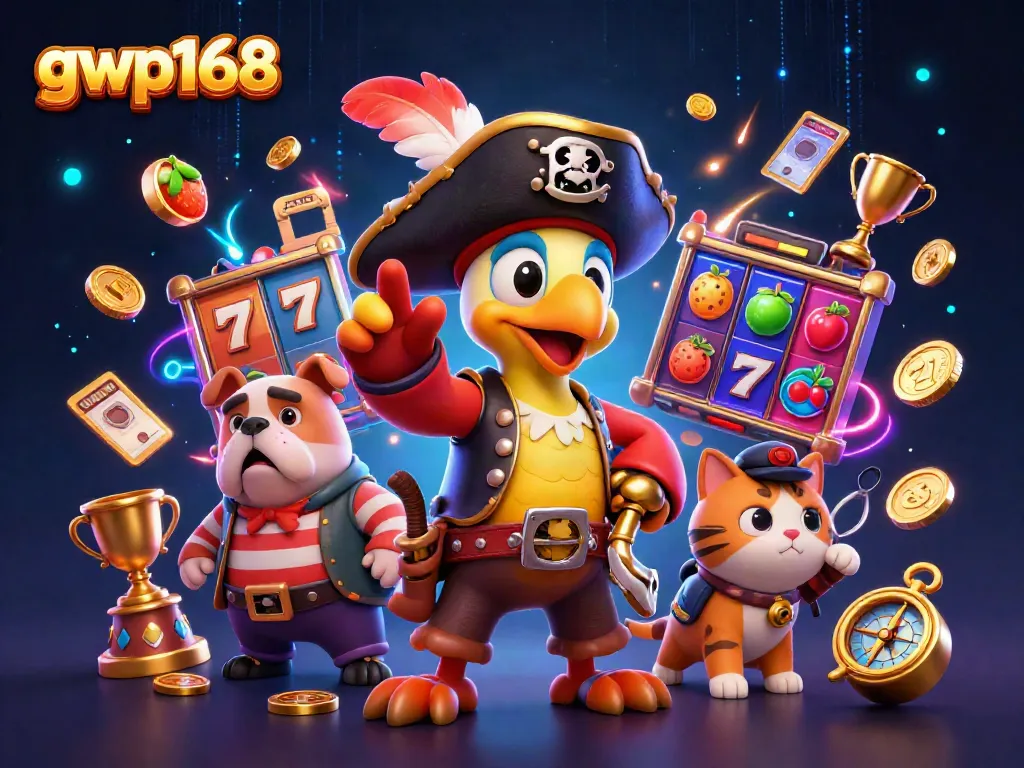 Menangkan jackpot dengan gwp168 dalam ilustrasi kasino yang mendebarkan dan penuh warna.