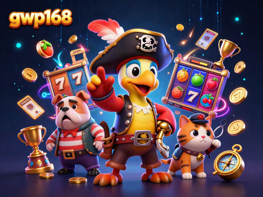 Menangkan jackpot dengan gwp168 dalam ilustrasi kasino yang mendebarkan dan penuh warna.