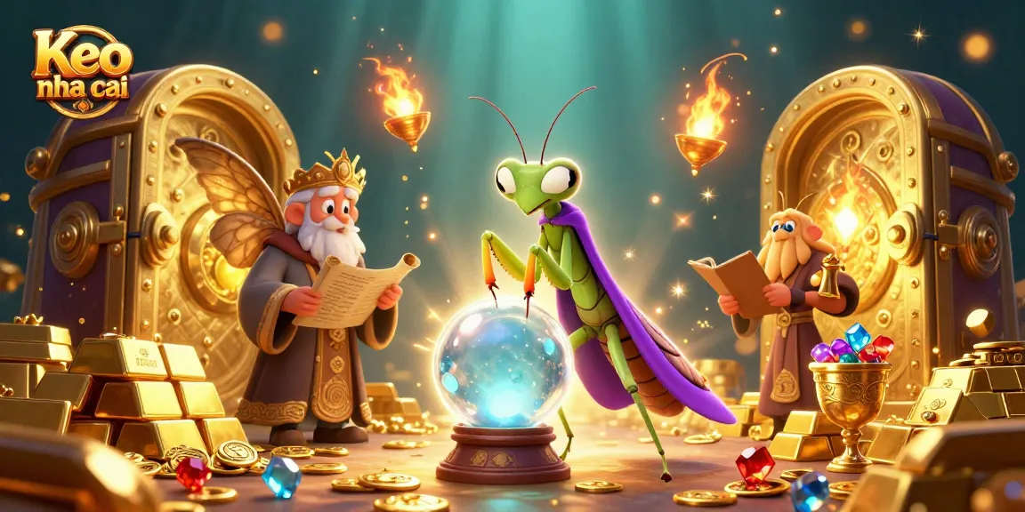 Engage with Keo nha cai through a magical scene featuring fortune tellers, treasures, and gambling elements.