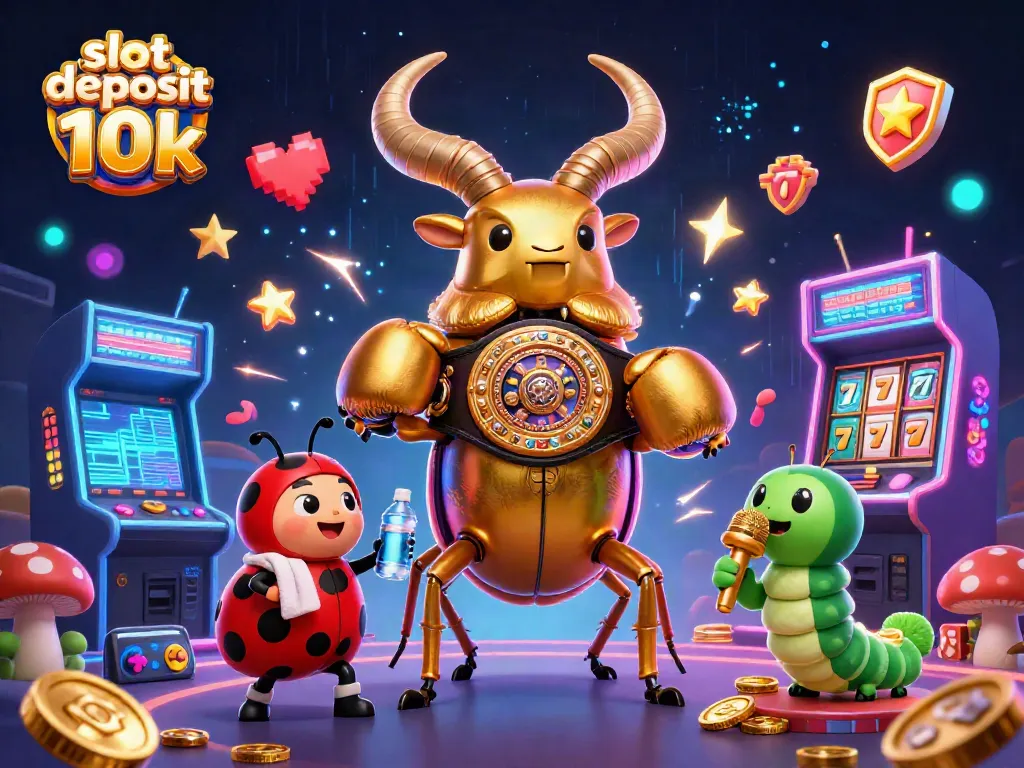 Engage in thrilling slot deposit 10k action with vibrant characters and casino elements.