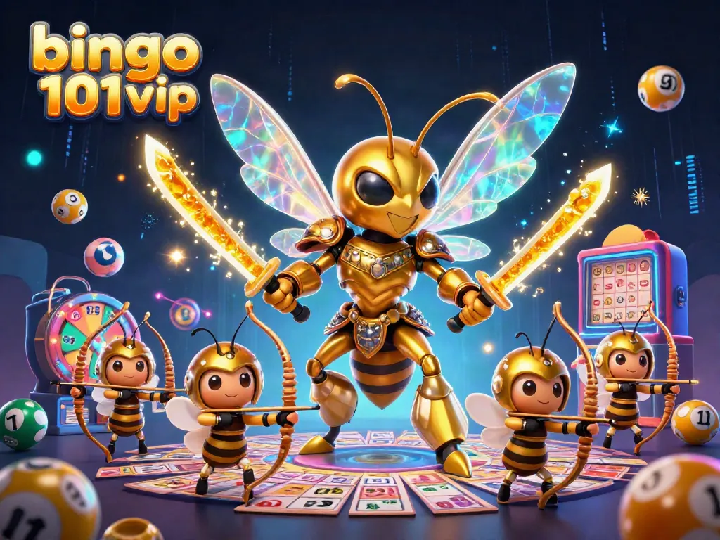 Gambarkan bingo 101 vip melibatkan karakter unik dan elemen permainan bingo yang menarik.