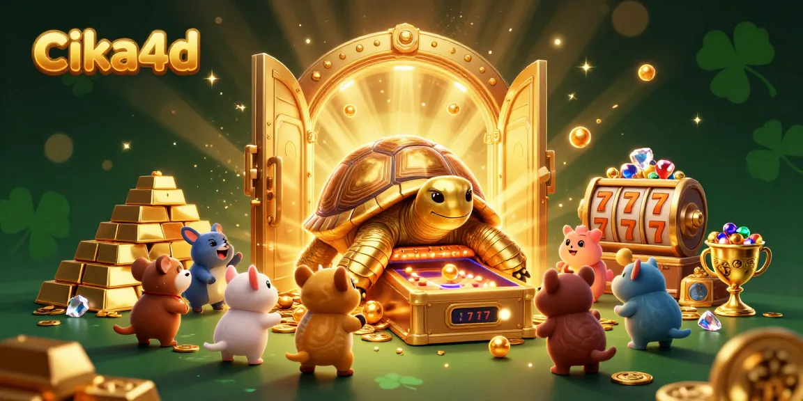Experience the excitement of cika4d with a vibrant 3D scene filled with slots and treasures.