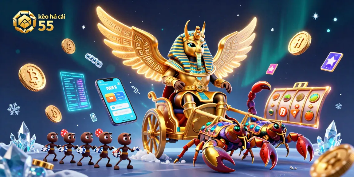 Experience thrilling gameplay at kèo nhà cái 55 with this vibrant 3D casino scene filled with exciting elements.