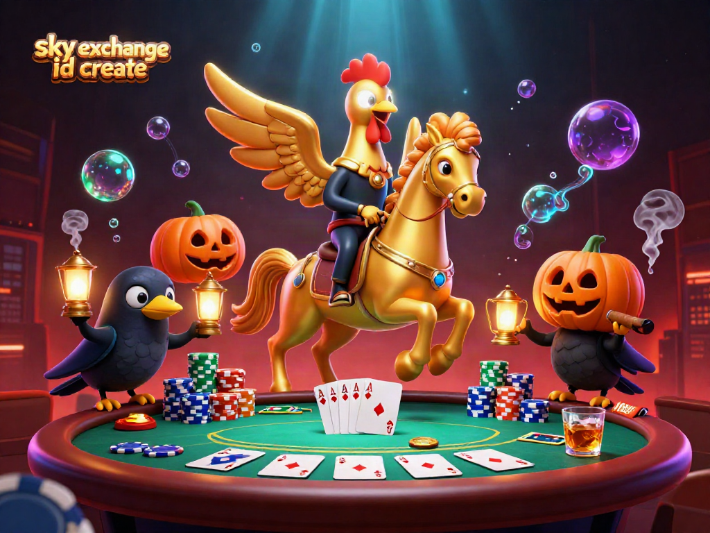Engage in thrilling gaming with sky exchange id create, featuring vibrant casino elements and dynamic characters.