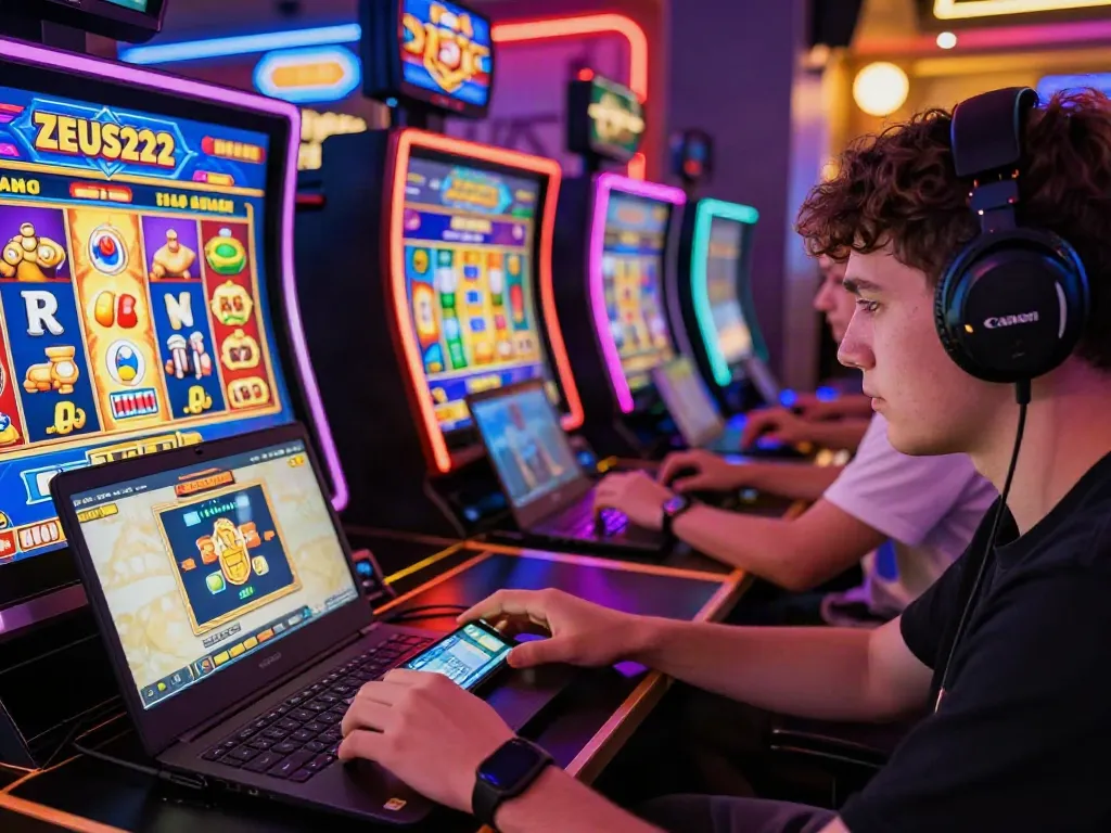Pengalaman bermain ZEUS222 dengan pemain yang terlibat dalam permainan slot online di perangkat mobile dan laptop.