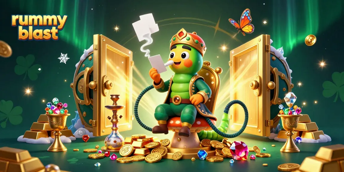 Experience thrilling Rummy Blast gameplay with vibrant characters, treasure, and dynamic elements.