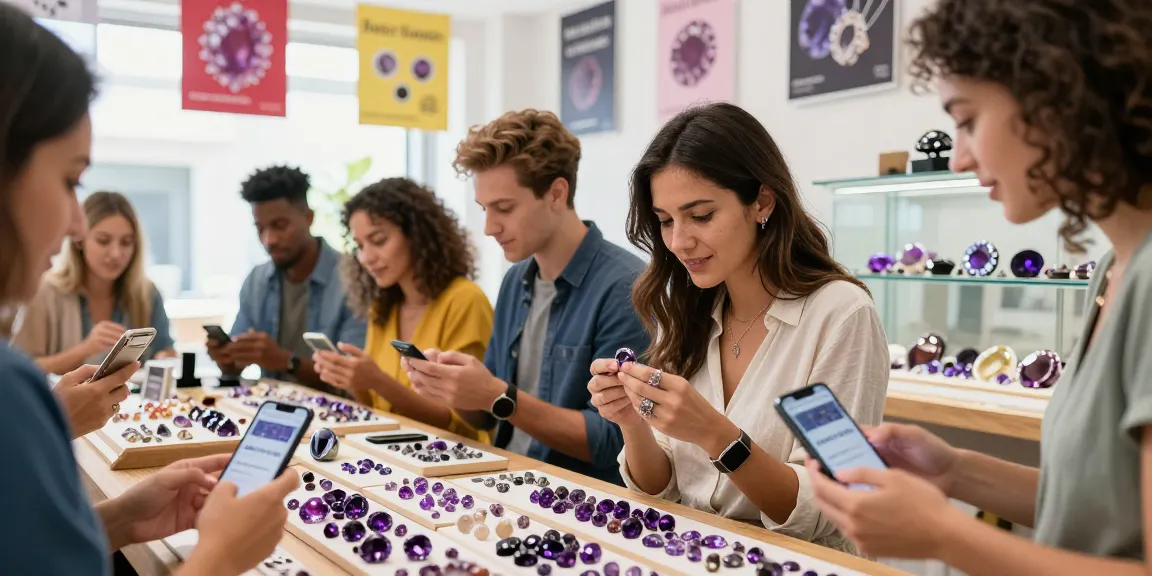 Gemstone shoppers exploring curated selections at My Gem Spot marketplace for quality finds